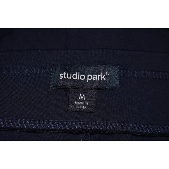 STUDIO‎ PARK X LEAH WILLIAMS NEW $63 Ponte Knit Slim Ankle Pant Navy Medium - Picture 5 of 5